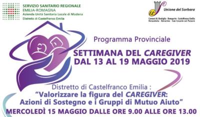 Settimana del caregiver dal 13 al 19 Maggio 2019. foto 