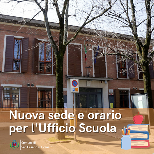 Nuova sede e orari Sportello Servizio Scuola 