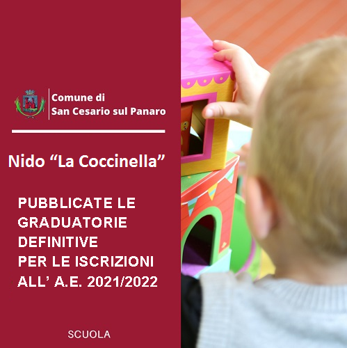 Graduatorie definitive per l'ammissione al Nido 'La Coccinella'