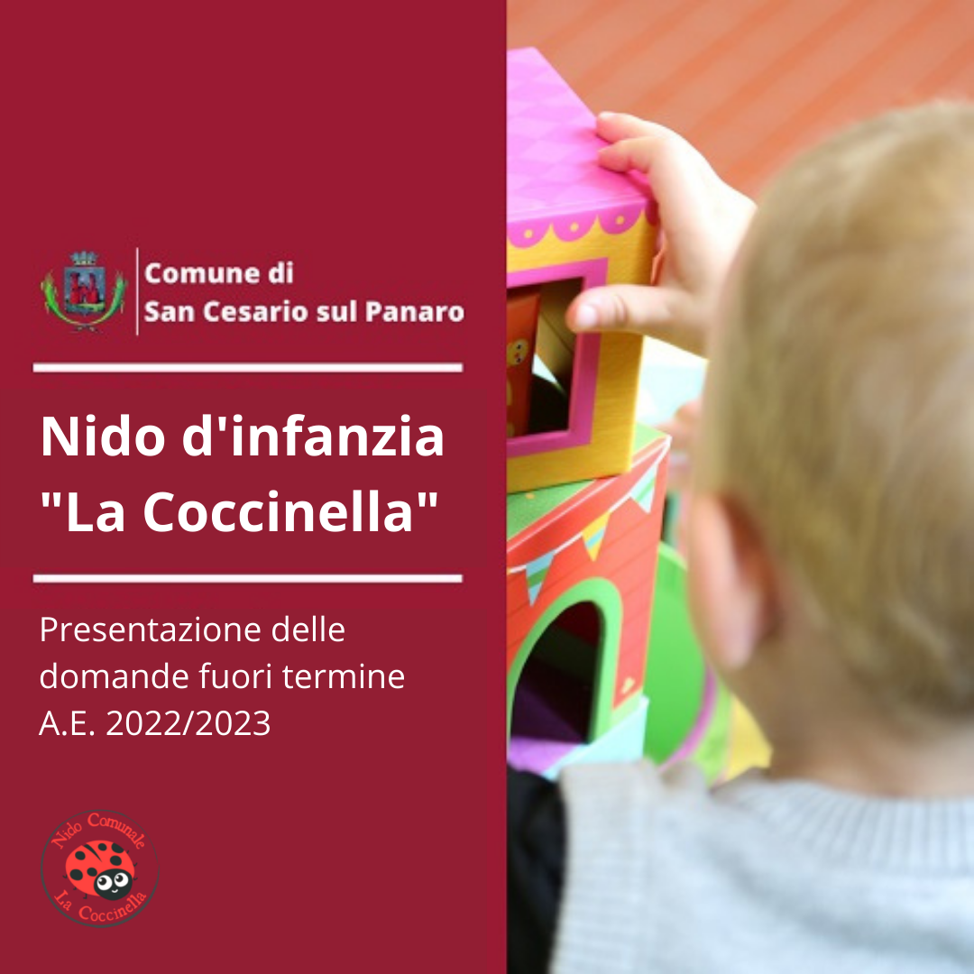 Iscrizioni 'Fuori Termine' Nido d'Infanzia comunale 'La Coccinella' a.e. 2022/2023