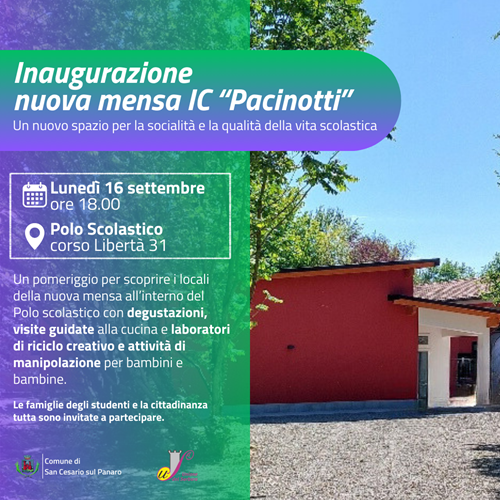 Inaugurazione nuova mensa IC 'Pacinotti'