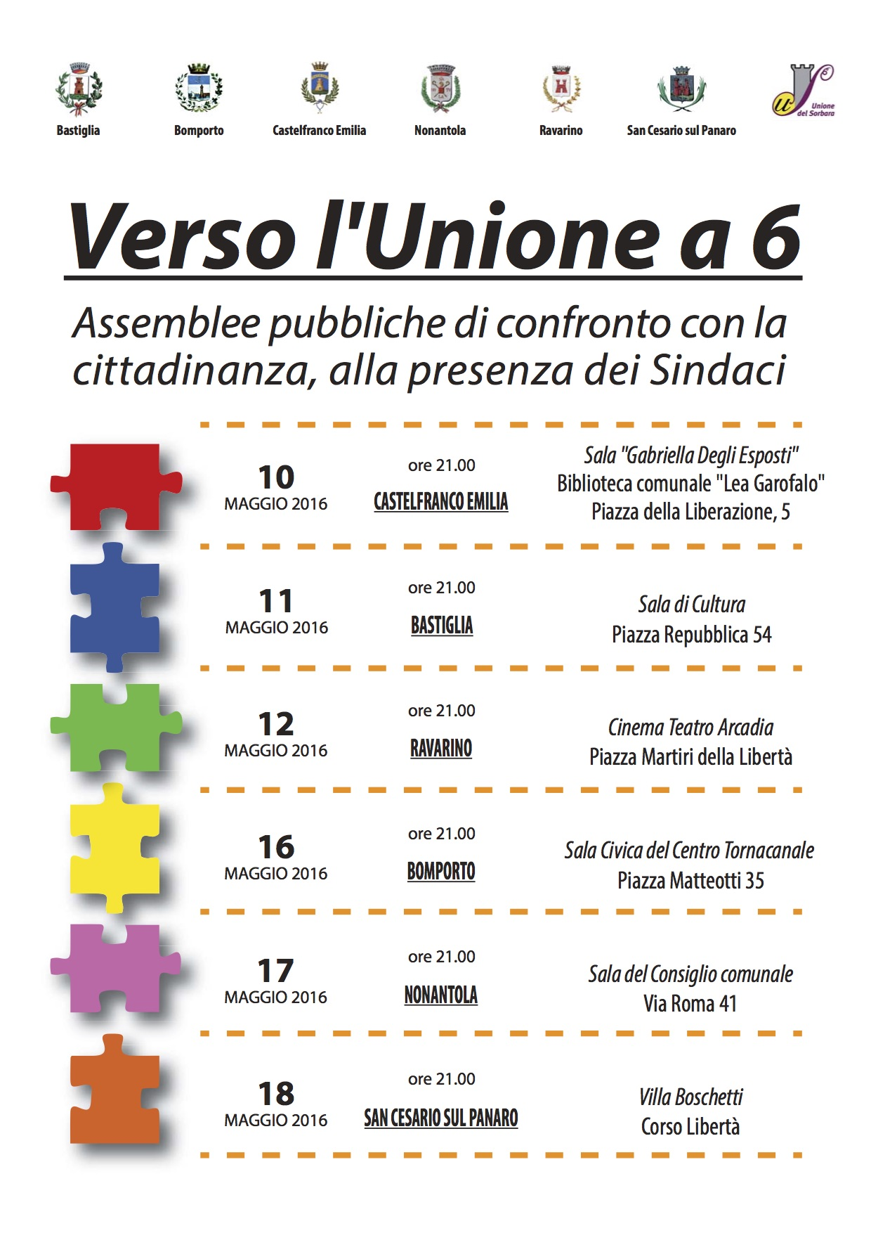  Castelfranco Emilia  e San Cesario sul Panaro  entrano nell'Unione